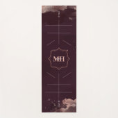 Burgundy &バラ金ゴールド、体整列線カスタム ヨガマット (正面)