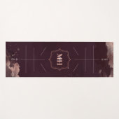 Burgundy &バラ金ゴールド、体整列線カスタム ヨガマット (正面(横))