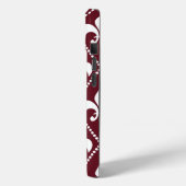 Burgundy(紋章の)フラ・ダ・リ(モノグラム付) Case-Mate iPhoneケース (裏面 / 左)