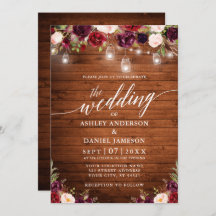 Burgundy 素朴 Jar Lights書道の結婚光