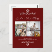 Burgundy 5枚の写真華美動画のお知らせ ポストカード (正面/裏面)