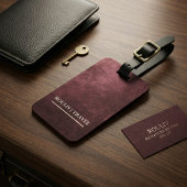 Burgundy Abstract Texture Modern Minimalist ROULIV ラゲッジタグ