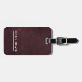 Burgundy Abstract Texture Modern Minimalist ROULIV ラゲッジタグ (正面横)