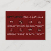 Burgundy Aftercare Instructions Tattoo Thank you 名刺 (裏面)