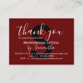 Burgundy Aftercare Instructions Tattoo Thank you 名刺 (正面)