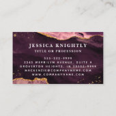 Burgundy Agate Geodeモノグラム金ゴールドスクリプト 名刺 (裏面)