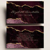 Burgundy Agate Gold Glitter Luxury 名刺