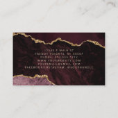 Burgundy Agate Gold Glitter Luxury 名刺 (裏面)