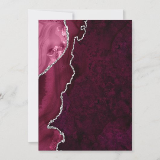 Burgundy Agate Silver 25th Anniversary 招待状 (裏面)