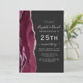 Burgundy Agate Silver Dark 25th Anniversary 招待状 (スタンド正面)