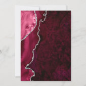 Burgundy Agate Silver Dark 25th Anniversary 招待状 (裏面)