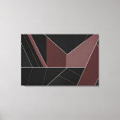 Burgundy and Black Abstract Geometry キャンバスプリント (正面)