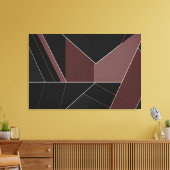 Burgundy and Black Abstract Geometry キャンバスプリント (インサイチュ (リビング))