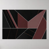 Burgundy and Black Abstract Geometry ポスター (正面)