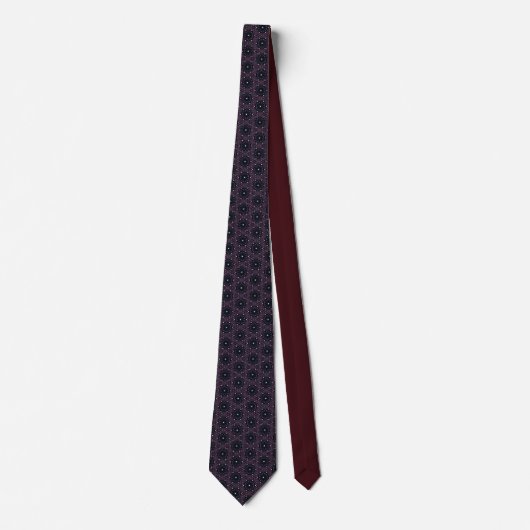 Burgundy and Black Star Neck Tie ネクタイ (正面)