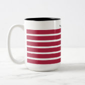 Burgundy and Black Striped Personalised ツートーンマグカップ (左)