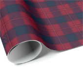 Burgundy and Blue Plaid Holiday Wrapping Paper ラッピングペーパー (ロールコーナー)