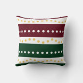 Burgundy and Emerald Golden Polka Dots Christmas  クッション (裏面)
