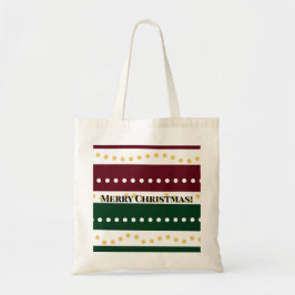 Burgundy and Emerald Golden Polka Dots Christmas  トートバッグ