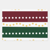 Burgundy and Emerald Golden Polka Dots Christmas  ラッピングペーパーシート (正面)