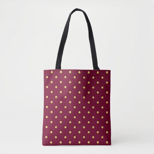 Burgundy and Gold Dot  トートバッグ (正面)