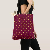 Burgundy and Gold Dot  トートバッグ (クローズアップ)