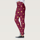Burgundy and Gold Dot  レギンス (左)