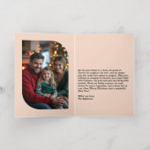 Burgundy and Gold Merry and Bright Photo Christmas 箔シーズンカード (内側レイダウン)