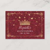 Burgundy and Gold Rose Elegant Details エンクロージャーカード (裏面)