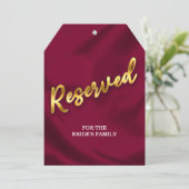 Burgundy and Gold Wedding Reserved Seat Large Tag (スタンド正面)