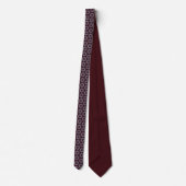 Burgundy and Gray Quilt Print Neck Tie ネクタイ (裏面)