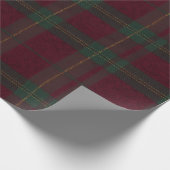Burgundy and Green Plaid Tartan Gift Wrap ラッピングペーパー (角)