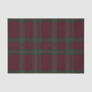 Burgundy and Green Plaid Tartan Tissue Paper 薄葉紙