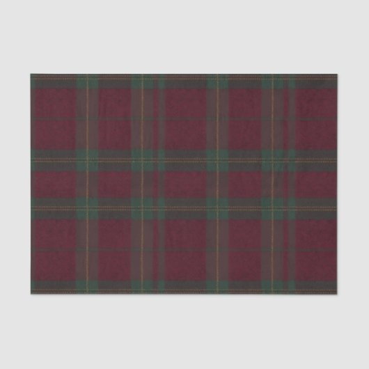 Burgundy and Green Plaid Tartan Tissue Paper 薄葉紙 (正面)