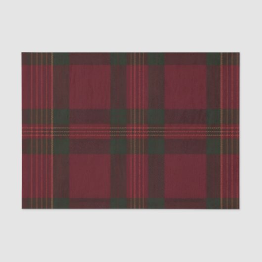 Burgundy and Green Plaid Tissue Paper 薄葉紙 (正面)