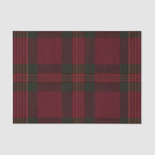Burgundy and Green Plaid Tissue Paper 薄葉紙 (正面)