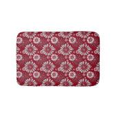 Burgundy and Grey Floral Pattern バスマット (正面)