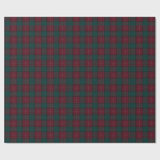Burgundy and Hunter Green Tartan Wrapping Paper ラッピングペーパー (フラット)