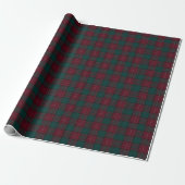 Burgundy and Hunter Green Tartan Wrapping Paper ラッピングペーパー (アンロールド)