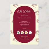 Burgundy and Ivory Arch  Wedding Details Card エンクロージャーカード (正面)