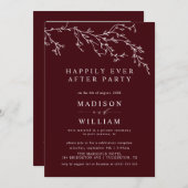 Burgundy and Ivory Botanical Elegant Elopement 招待状 (正面/裏面)