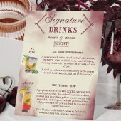 Burgundy and Ivory Retro Wedding Signature Drinks 台座サイン