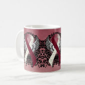 Burgundy and Ivory Ribbon with Wings Coffee Mug コーヒーマグカップ (正面左)