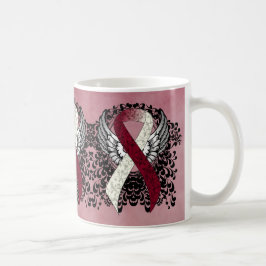 Burgundy and Ivory Ribbon with Wings Coffee Mug コーヒーマグカップ