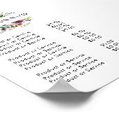 Burgundy and Pink Watercolor Floral Price List ポスター (角)