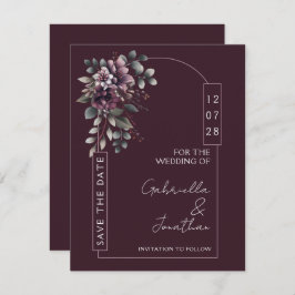 Burgundy and Sage Arch Save the Date | Invitation 招待状