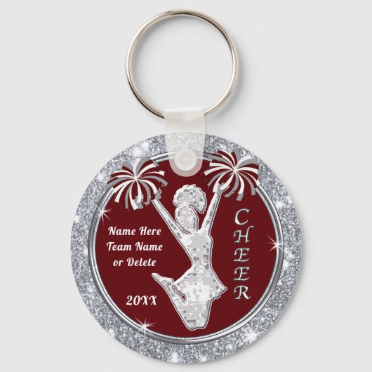 Burgundy and Silver, Cheerleading Gift Ideas キーホルダー (正面)