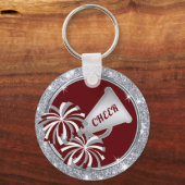 Burgundy and Silver, Cheerleading Gift Ideas キーホルダー (裏面)
