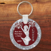 Burgundy and Silver, Cheerleading Gift Ideas キーホルダー (正面)