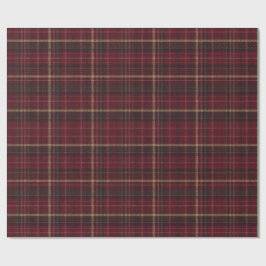 Burgundy and Tan Plaid Tartan Wrapping Paper  ラッピングペーパー